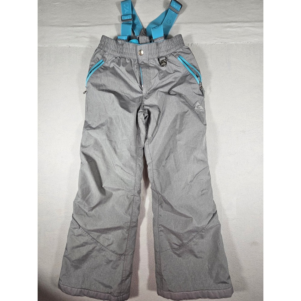 Gerry Kids Gray Urban Heather Insulated Snow Pants Suspenders Size M 10/12